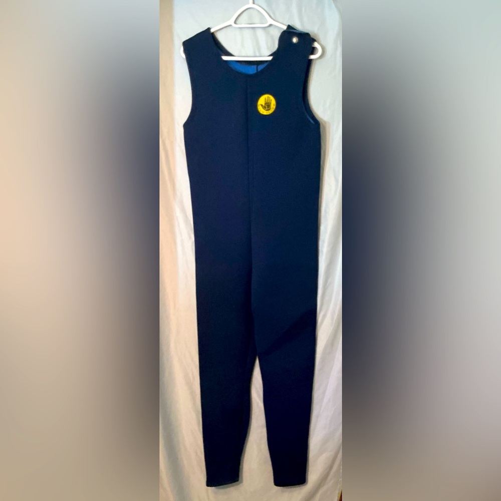 Navy One-Piece Wetsuit Coverall with Yellow Body Glove Patch XL